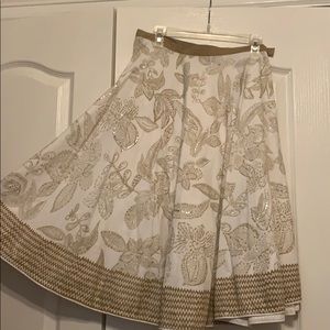Tan and off white skirt